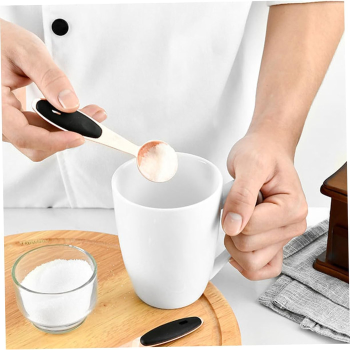 MAGICLULU Stainless Steel Measuring Spoon Set in Rose Gold - Kitchen Utensils with Precise Engraving for Baking and Cooking. Stackable Design, Compact Storage