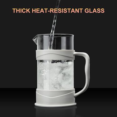 Френч-прес ParaCity 350мл з нержавіючої сталі та термостійкого скла, для холодної заварки, ідеальний для дому та подорожей