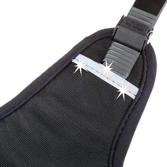 Шлейка для собак Ferplast ERGOTREKKING, чорна, XL: безпечна, регульована, з 6 застібками, відбивачі, для грейхаундів