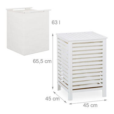 Relaxdays Laundry Hamper Walnut with Bag