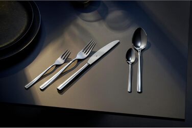 WMF Boston Stainless Steel Cutlery Set, 6 Place Setting, 30-Piece Dinner Set, Monoblock Knives, Polished Cromargan Stainless Steel, Dishwasher Safe Table Cutlery Single