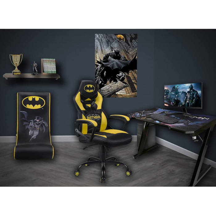 Дитяче ігрове крісло Subsonic Batman, офіційна ліцензія DC Comics, для геймерів та офісу