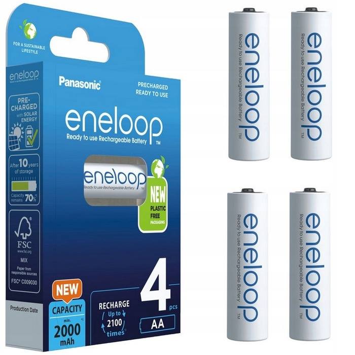 Зарядний пристрій для акумуляторів AAA AA + 4 акумулятори Eneloop 2000mAh