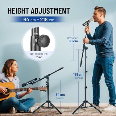 Стійка для мікрофона Cahaya CY0239: металева, портативна, з чохлом для вокалу, виступів, весіль та вулиці