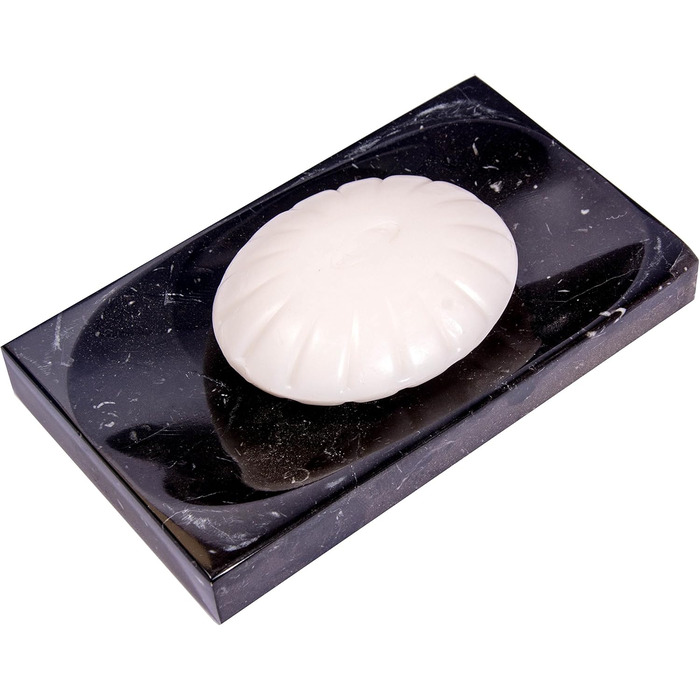 Миска для мила з чорного мармуру – полірована та блискуча підставка для мила – вишуканий аксесуар для ванної кімнати від CraftsOfEgypt (чорний, антрацит)