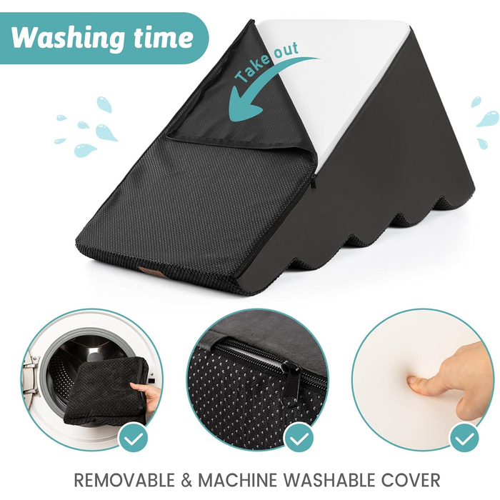 Сходинки для собак: компактні сходи для маленьких собак, 3 сходинки, чорний колір, 40x57x40 см, з миючим покриттям та протиковзким дном