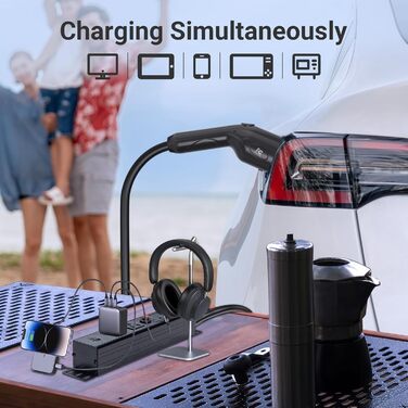 Кабель для зарядки електромобіля Tera EV Typ 2 22kW 32A 7.5м 3-фазний Mennekes IP55. Швидка зарядка для електроавто/PHEV. USB-порт, інструкція.