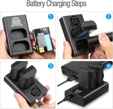Зарядний пристрій ENEGON LP-E6/LP-E6N 20W з двома акумуляторами (2x3000mAh) для Canon EOS 5D, 6D, 7D, 60D, 70D, 80D, 90D, XC10, XC15. Комплект: 2 акумулятори LP-E6 3000mAh + зарядний пристрій 20W з LCD-дисплеєм