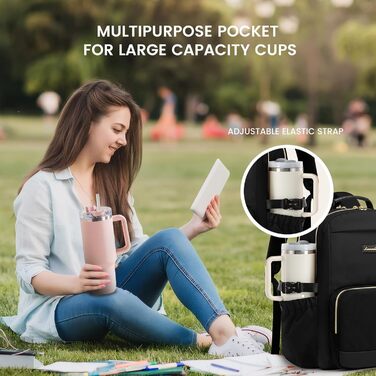 LOVEVOOK Рюкзак для жінок, 15.6-17.3 дюймів, для ноутбука, подорожей, університету, роботи (Чорний)