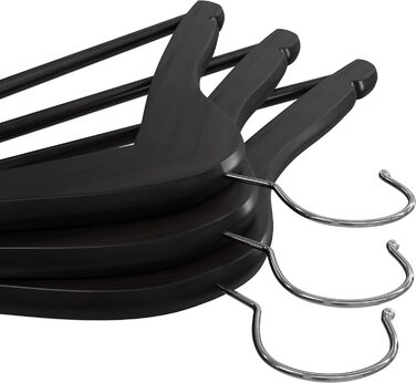 Набір вішалок для одягу Utopia Home 20 шт. з перекладиною для штанів та плечима, чорний