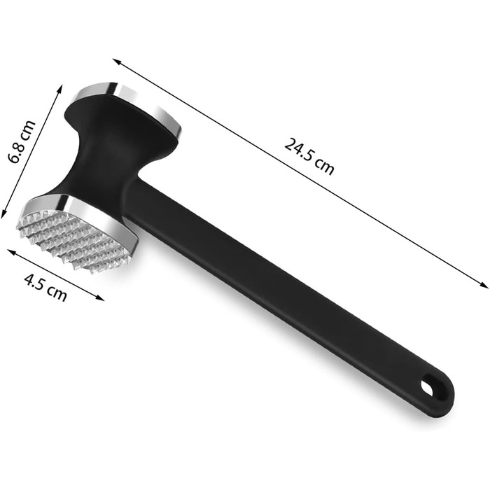 Ніж для відбивання м'яса Fleischklopfer з нержавіючої сталі, подвійний, для стейків, курки, свинини, миється в посудомийній машині