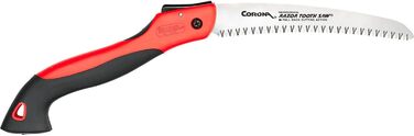 Садова складана пилка Corona RazorTOOTH 8 дюймів, ручна пилка для гілок з вигнутим лезом, зріз гілок до 10,2 см, модель RS 7255, чорна
