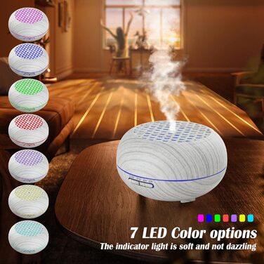 Дифузор Aroma Simpeak 550 мл, Ультразвуковий аромадифузор з дерева для ефірних олій, зволожувач повітря з пультом дистанційного керування (білий)