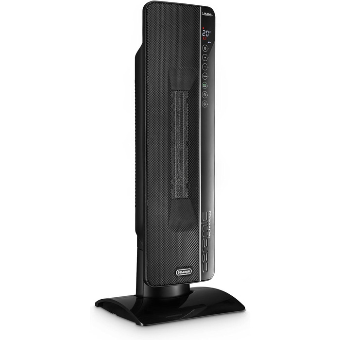 De'Longhi Ceramic Heater TCH8993ER.BC, Ceramic Heater Fan with 3 heating levels for rooms up to 70m³, Silent Technology, rotating base, 24h timer, frost protection function, summer ventilation, Black