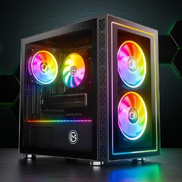Корпус для ПК GameMachines Element Snow Edition ATX з 3 RGB вентиляторами, білий (Nova)