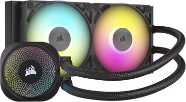 Система водяного охолодження Corsair iCUE LINK Titan 240 RX RGB для CPU - 240 мм AIO з 2 вентиляторами RX120 RGB, сумісна з Intel LGA 1851/1700, AMD AM5/AM4, з iCUE LINK-хабом, чорний колір