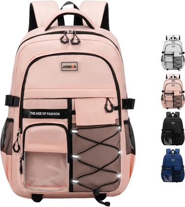 Водонепроникний рюкзак для школи: великий, міцний, для підлітків та дорослих (рожевий)