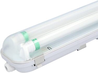 HOFTRONIC - LED Damp-Proof Light 150cm Cold White 60W 10500lm Flicker-Free Linkable T8 Workshop Lamp IP65 Waterproof Basin Light Double for Garage, Basement, Office (160lm/W, 6000K)