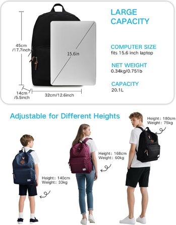 Жіночий рюкзак RAVUO, водонепроникний, 15.6