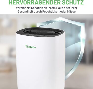 Зволожувач повітря Meaco Ultra Leiser 10L - Електричний зволожувач MeacoDry ABC, 10 літрів, чорний