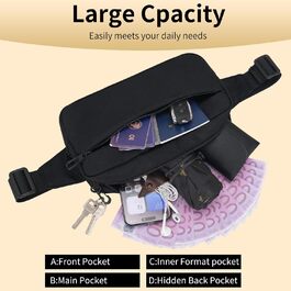 Поясна сумка на пояс для чоловіків та жінок, велика місткість, водонепроникна, з регульованим ремінцем, для активного відпочинку, бігу, ходьби, походів, джогінгу (Сірий)