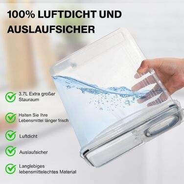 Набір контейнерів для зберігання YASHE 6 шт., 3.7L, герметичні, BPA-free, для кухні