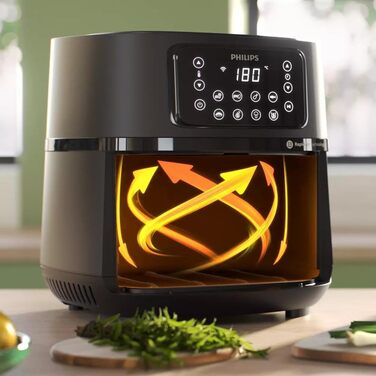 Philips HD9285/96 XXL Airfryer, 1.4 kg Capacity, 7.2 L Capacity (with Accessory Gift), 7.2L/XXL/WIFI/BLACK/6 PERSONEN