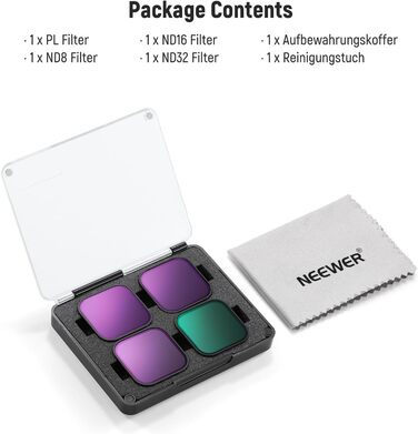 Фільтри NEEWER CPL ND для GoPro Hero 13/12/11/10/9 (6 шт.): CPL, ND8, ND16, ND32, ND64, ND1000. HD багатошарові поляризаційні фільтри нейтральної щільності для екшн-камери