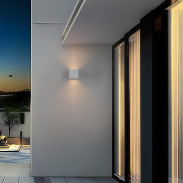 LED вуличне освітлення K-Bright 7W: настінний світильник з регульованим світловим променем, тепле біле світло, IP65, сірий