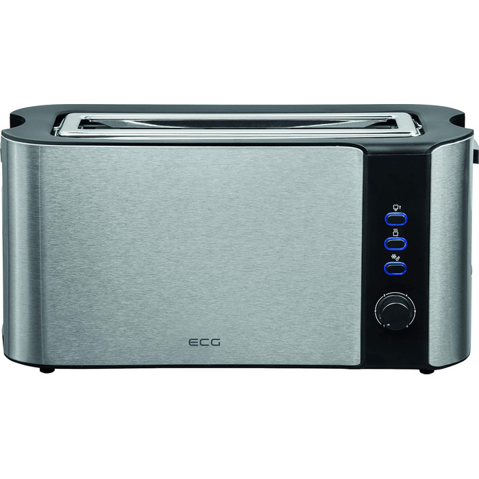 Тостер ECG ST 10630 SS з нержавіючої сталі, чорно-срібний