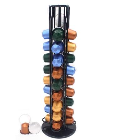 Підставка для капсул Nespresso (40 шт) XIAPIA, чорна, обертова, для зберігання кавових капсул