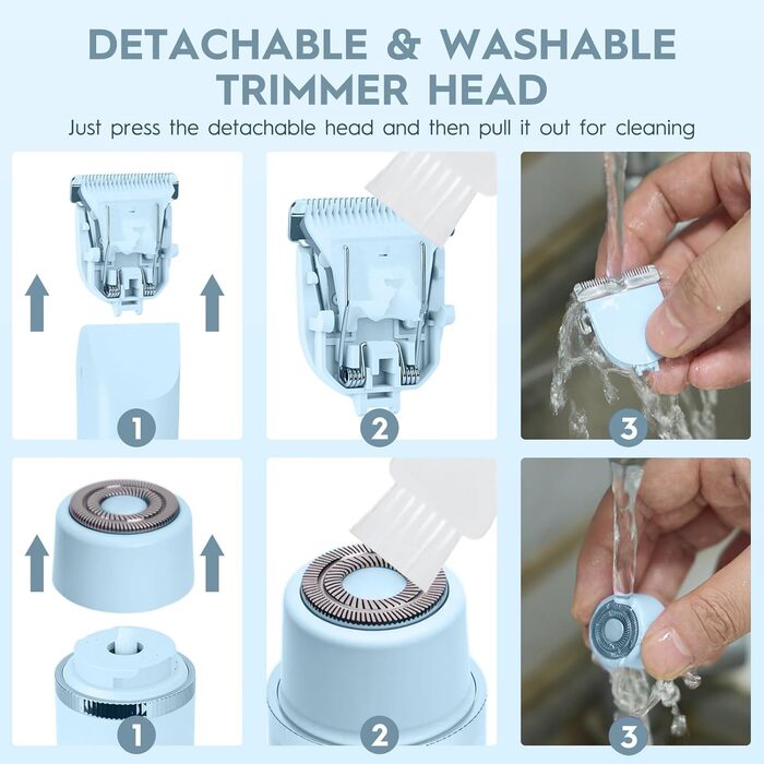 Електричний триммер для жінок, Bikini-trimmer, водонепроникний, для догляду за тілом (Blue)