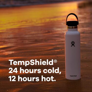 HYDRO FLASK - 621ml (21oz) Water Bottle with Lid - Vacuum Insulated, Reusable Stainless Steel Bottle - Leak-Proof Lid - Hot & Cold - Small Opening - (680 g, Moonshadow Purple, 710 ml)