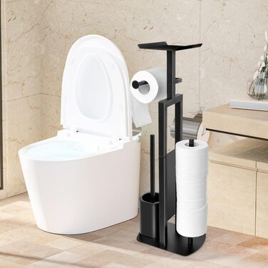 Тримач туалетного паперу з щіткою для унітазу з нержавіючої сталі. Набір для ванної кімнати з боксом для вологих серветок.