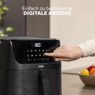 Princess Hot Air Fryer with 3.5 L – 70 Percent Less Energy Consumption – 11 Programs – Airfryer – 182031 3.5L Hot Air Fryer with Recipe Booklet Black