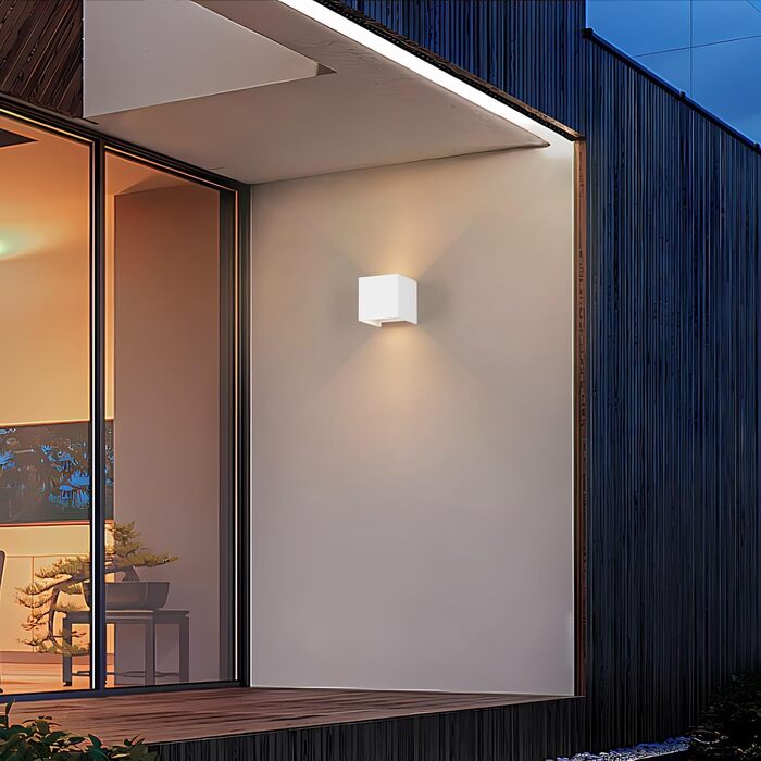 LED-вологостійке настінне світильник K-Bright 7W з регульованим світловим променем, 3000K, тепле біле світло, IP65, для внутрішнього та зовнішнього використання