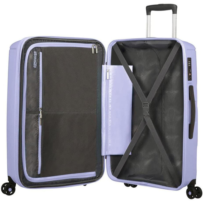 Валіза American Tourister Sunside Spinner, 55 см, 35 л, чорна, розширювана, пластикова, на 4 колесах