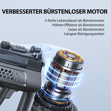 Greenote Бездротовий акумуляторний пилосос: 30 хв роботи, LED, насадка для щілин та м'яка щітка, паркування, для твердих поверхонь та шерсті тварин