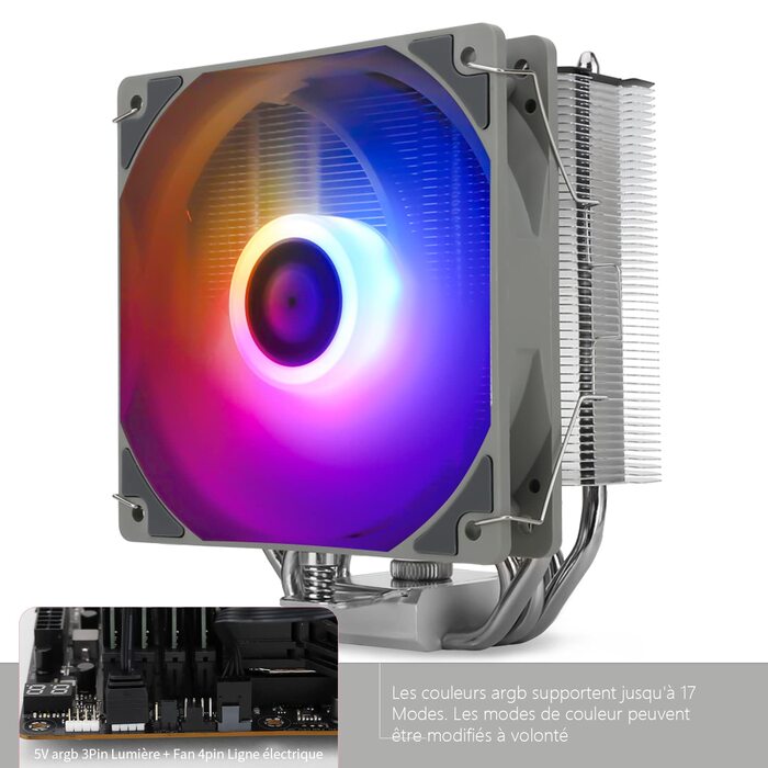 Thermalright Assassin King 120 SE ARGB - Кулер для CPU з RGB підсвічуванням, 5 heatpipes, тихий вентилятор TL-C12C-S, сумісний з AMD AM4/AM5 та Intel LGA 1700/1150/1151/1200