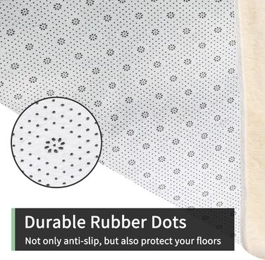 Кремовий килим Sour Lemon 60x120 см: м'який, пухнастий, для вітальні, дитячої, коридору, легко миється, антиковзаюча поверхня