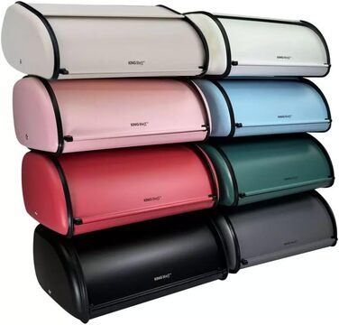 KING HOFF Контейнер для хліба та продуктів, сталевий, чорний (Beige Klein)