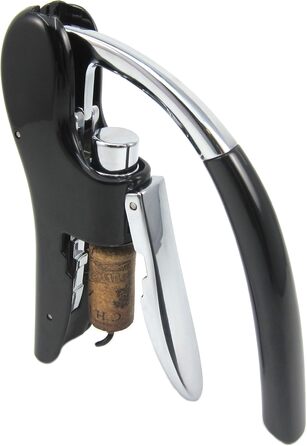 Професійний штопор Best Utensils з цинкового сплаву, з важелем, фольгорізом, відкривачкою, дизайн восьминіг/кролик, чорний