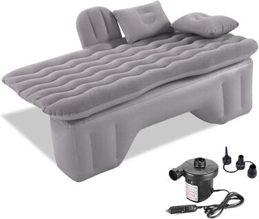 Надувна матрац для авто Ergocar з насосом: для кемпінгу, подорожей та відпочинку на природі (сірий)