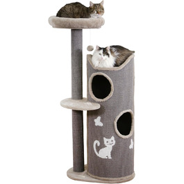 Кігтеточка для котів Kerbl Tiana, сіра, 73,5x45x130 см, для кількох котів, з покриттям з сизалю, знімні подушки