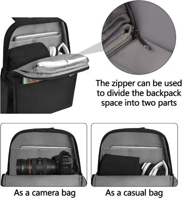 Чохол для камери CADeN, ватерпроф, з двома відділеннями, сумісний з Canon, Nikon, Sony - чорний (L)