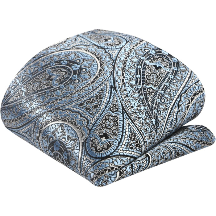 Краватка чоловіча GASSANI Paisley 7 см, набір 3 шт (чорний, блакитний, білий)