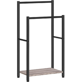 HOOBRO Тримач для рушників, підставка для рушників, драбина для рушників стояча з 2 перекладинами, для рушників, одягу, ковдр, газет, економія місця, стабільна, білий та натуральний колір, EWN02LB01 Білий + Натуральний (Греж + Чорний)