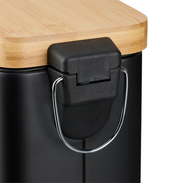 Relaxdays Waste Bin 5 l with Bamboo Lid