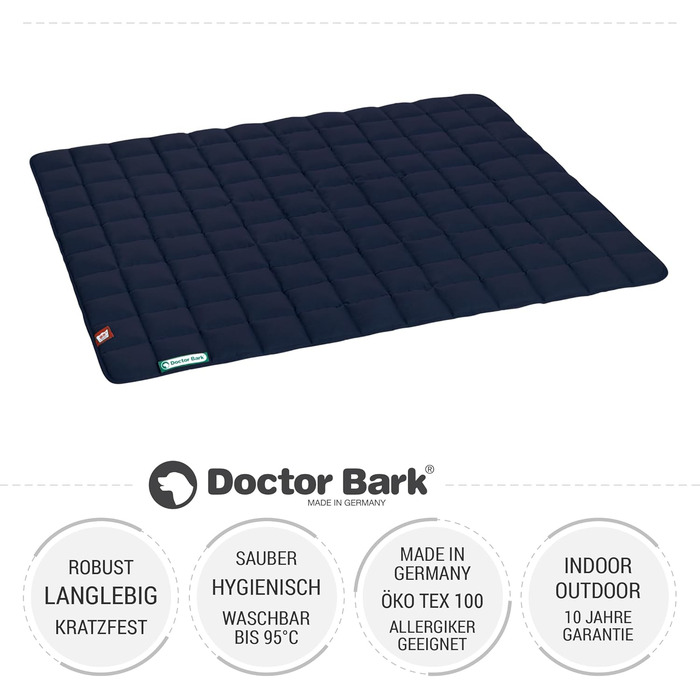 М'яка та якісна лежанка для собак Doctor Bark, розмір L (100x80 см) та XL (120x100 см), для великих собак, міцна, для дому та вулиці, вимивається до 95°C, колір: золотисто-блакитний