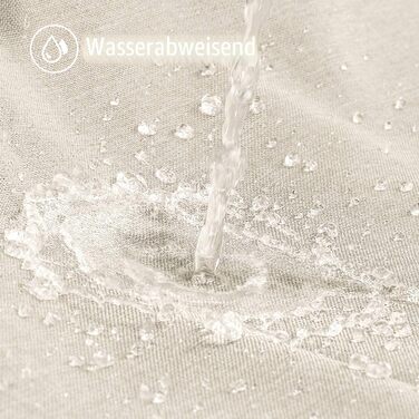 Штора для ванної кімнати льон з металевими кільцями, бежева 182x182 см - Водонепроникний текстильний комплект для ванни